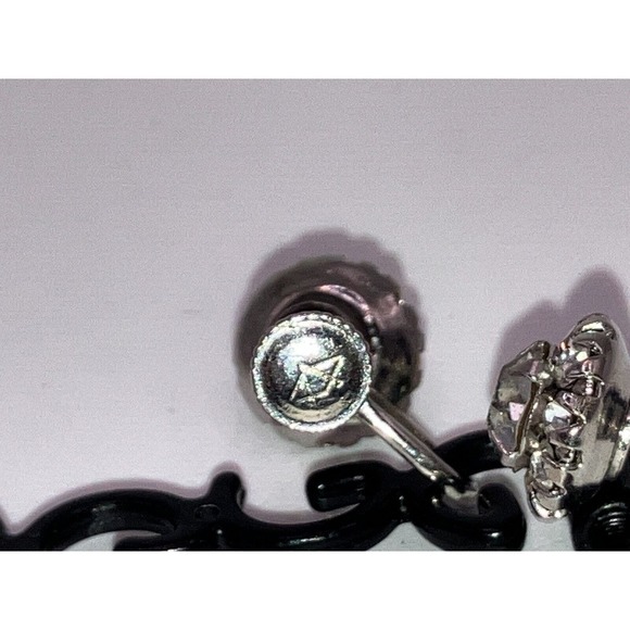 Vintage Vargas Faux Galaxy Opal Silver-Tone Screw Back Earrings! - Picture 3 of 8